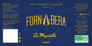 Etiquette bière Bio La myrtille Brasserie Fornabera